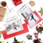 Moderne Happy Holiday Aqua Blue Cadeaulabel