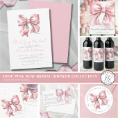 Eenvoudig roze strik Baby shower Papieren Bordje