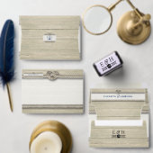 Het vastbinden van de knoop rustieke strand bruilo kaart (Personaliseer de collectie van deze zelfstandige maker.)