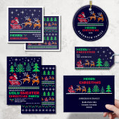 Gebreide kerstpatroon lelijke trui kerstfeest magnetische uitnodiging