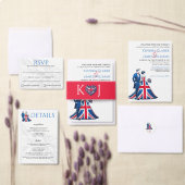 UK paar bruiloft uitnodiging (Personaliseer de collectie van deze zelfstandige maker.)