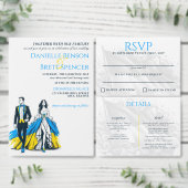 Oekraïne paar bruiloft uitnodiging (Personaliseer de collectie van deze zelfstandige maker.)