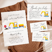 Baby shower bouwplaats papieren bordje