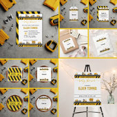 In aanbouw Bulldozer Baby shower Papieren Bordje