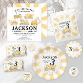 Geel onder constructie verjaardagspapier borden papieren bordje