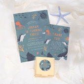 Onder het Zee Ocean Animals Boy Birthday Party Bedankkaart