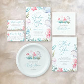 Ocean Animals Jongen Baby shower Luier Raffle Teke Reclamebord Met Voetstuk