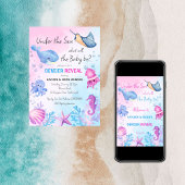 Onder het zee onthullen het geslacht roze blauw bedankdoosjes