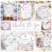 Splish Splash Zeemeermin 6e verjaardag Uitnodiging