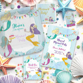 Mermaid Birthday Party Bedankkaart
