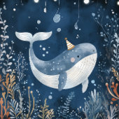 Whimsical Whales Verjaardagsfeestje Papier Bord