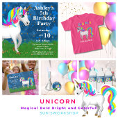Magische Unicorn Birthday Papieren Bordje