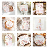 Eenhoorn Rainbow Pink Gold Pastel Verjaardag Cadeaulabel