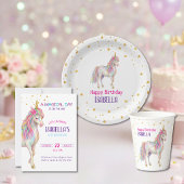 Unicorn Glitter Girls Birthday Kaart