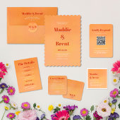 Mr. & Mrs. Bold Orange Typography Wedding Backdrop Wandkleed