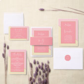 Modern chique pastel roze goud & script bruiloft etiket (Personaliseer de collectie van deze zelfstandige maker.)