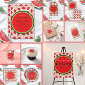 Uniek Glitter Modern Watermelon Baby shower Ronde Sticker