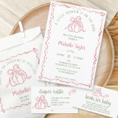 Unieke Hand getrokken Bow Little Pumpkin Baby show Bedankkaart