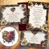 Steampunk Hart en Rozen Ronde Sticker