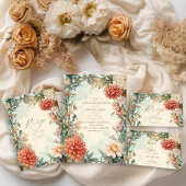 Decoratieve Victoriaans Royal Floral Wedding Kaart