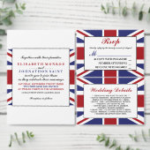 Union Jack vlag Britse bruiloft detail Informatiekaartje (Personaliseer de collectie van deze zelfstandige maker.)