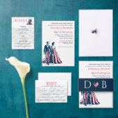 USA paar bruiloft uitnodiging (Personaliseer de collectie van deze zelfstandige maker.)