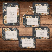 Vanille Wit Boho Rozen Blauw Bruiloft Save The Date