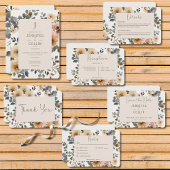 Vanilla White Boho Rozen Cream Wedding Uitnodiging