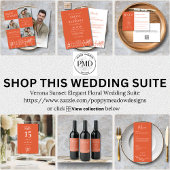 Verona Sunset Sinaasappel Floral Twee foto bruilof Save The Date