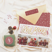 Hand-getrokken Kerstmis Pine familie retour adres Rubberstempel