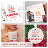 Heel prettig kerstfeest moderne typografie kleurri etiket