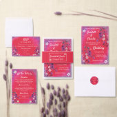 Raspberry Wildflowers - huwelijksuitnodiging Kaart (Personaliseer de collectie van deze zelfstandige maker.)