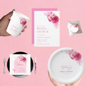 Helder Heet Roze Bloemen QR Code Alles In Een Brui Kaart