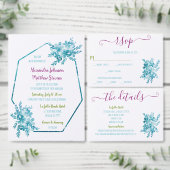 Ocean Blue Floral Bewaar de datum Save The Date (Personaliseer de collectie van deze zelfstandige maker.)