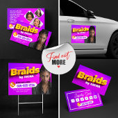 Levendig roze & geel Afrikaans haarvlechten Schort