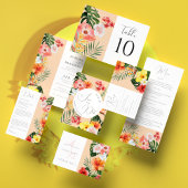 Levendige Tropische Bloemen Bruiloft Kaart