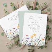 Watercolor Wildebloem Bruiloft Ronde Sticker (Personaliseer deze collectie van deze onafhankelijke maker. Test)