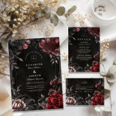 Victoriaans Art Nouveau Floral Wedding Save The Date