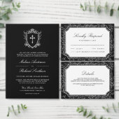 Victorian Black Catholic Wedding Save The Date (Personaliseer de collectie van deze zelfstandige maker.)