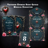 Victoriaans karmozijnrood Gotische Hart Groot Cadeauzakje