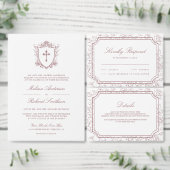 Victorian White and Dusty Rose Catholic Wedding Save The Date (Personaliseer de collectie van deze zelfstandige maker.)