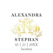 Romantic Flourish Monogram Gold Wedding Mini Flessenopener