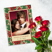 Victoriaans decadentie Elegante rode bloemen Uitnodigingen Wikkel