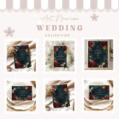 Victoriaans gotische bloemenbruiloft kaart