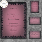 Victorian Gothic Iron Border Burgundy Wedding Save The Date