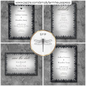 Victorian Gothic Iron Border White Wedding Save The Date