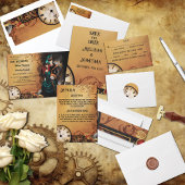 Victoriaans Steampunk Elegance bruiloft Kartonnen Onderzetters