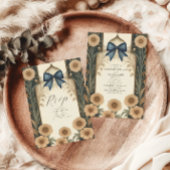 Victoriaans  Floral Art Nouveau bruiloft Kaart