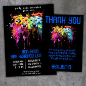 Jongen Video Game Party Dank je Kaart