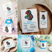 Videogame Dinosaur Gaming Verjaardagsfeest Bedankzakje